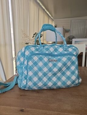 The Pioneer Woman Turquoise and White Quilted Travel Tote